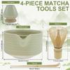 4Pc Matcha Whisk Set Elegant Matcha Kit Reusable Matcha Tea Set 500ml Ceramic Matcha Bowl with Pouring Spout Matcha Whisk Holder