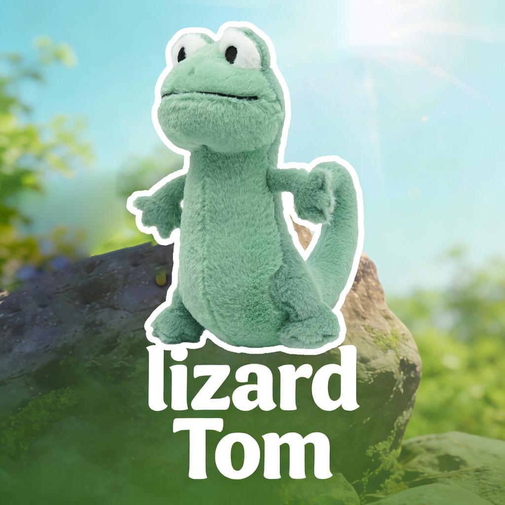 Lizard Tom Green Iguana Plush Toy Realistic Stuffed Animal Soft Reptile Doll Collectible Halloween Gift