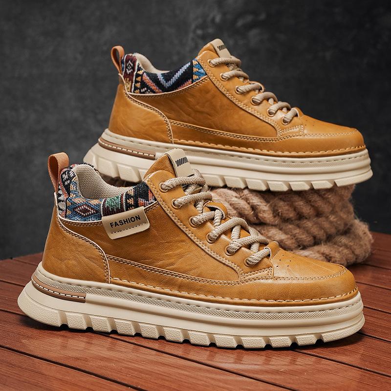 Средние локомотивные ботинки 22 новые молодежные повседневные ботинки Мартин Британские высокие кожаные ботинки 39