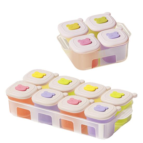 Gefrierbehälter für Lebensmittel mit Deckel Silikon-Portionsform für Püree und Brühe Wiederverwendbare Snackbehälter BPA-frei Stapelbare Wesentliche Aufbewahrungsbox für