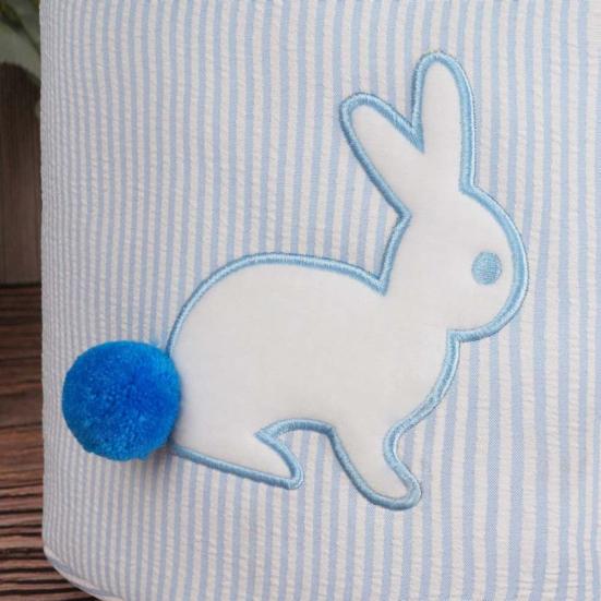 Ostern Aufbewahrungstasche Niedlicher Hasen-Eimer mit langen Ohren und Schwanz Handlich Weicher Stoff Süßigkeitenhalter für Feiertagspartys Picknicks Geschenkdekoration