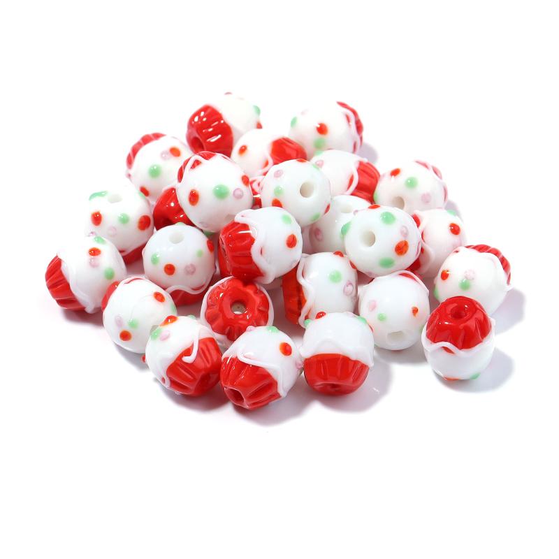 

2pcs/Lot Cute Christmas Lampwork Beads Christmas Tree Snowman Multicolor Glass Loose Beads DIY Making Bracelet Jewelry Making