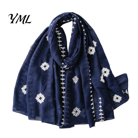 Breathable Sun Protection Shawl Solid Color Embroidered for Women, Lightweight Soft Gauze Scarf with Floral Versatile Waist Accessory Vine Texture,
