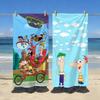Cartoon P-Phineas and F-Ferb Towel Soft Pool Gift For Travel Gym Shower Camping Quick Dry Sports Large Beach Towels