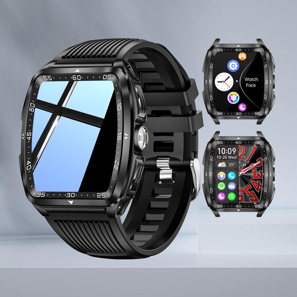 SmartWatch for Men 3ATM Waterproof with Call/LED Flashlight 2.02" HD Screen Smartwatch Compass Fitness Tracker HR/Blood Pressure Monitor Watch
