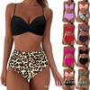 New Swimsuit Split Bikini Solid Color Cross Strap High Waist Swimsuit Sexy