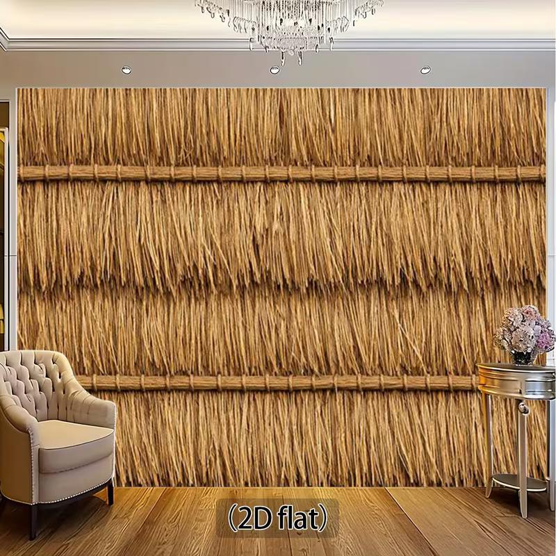 2D Natural Thatch Backdrop for Boho, Tribal and Summer Vibe Photography