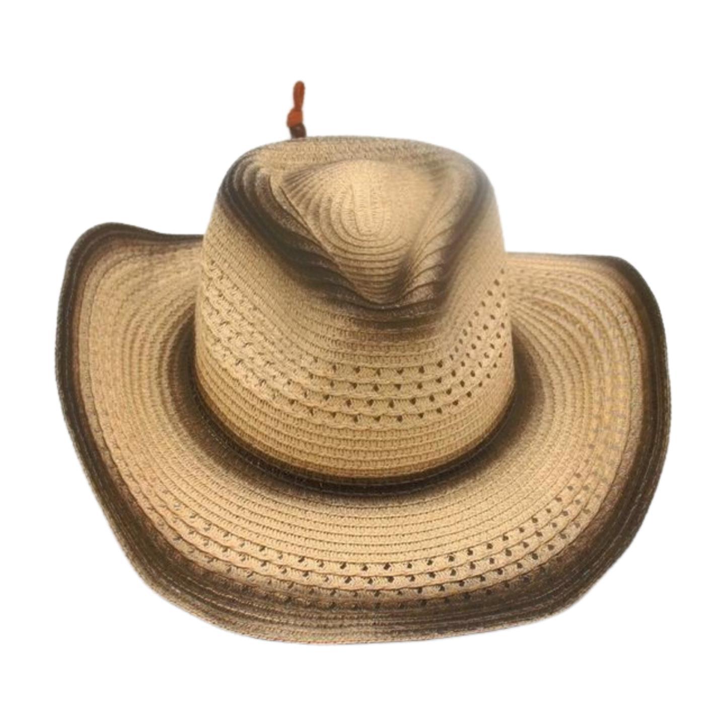

Western Cowboy Straw Hat Spring And Summer Windproof Sunscreen Straw Hat Simple Men S And Women S Ethnic Hat One size