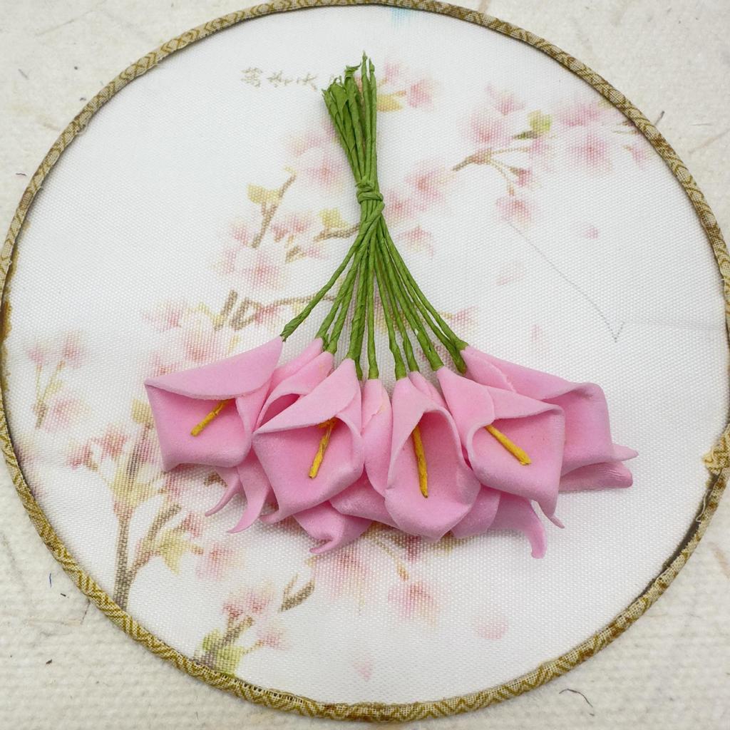 Simulation Calla Lily Foam Paper Flower DIY Decor Accessory, Handmade Candy Box & Envelope Decoration.