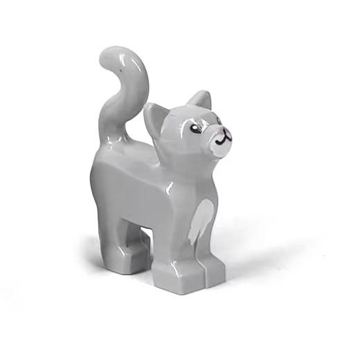 MOC Animals Building Block Goat Sheep Parrot Otter Cow Dog Pet Cat Panda Leopard Tiger Pig Zoo Deer Bear Eagle Bricks Toys Gift