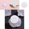 Chic Letter White Brooch Artistic Round Metal Pin Glossy Finish For Fashion Lovers