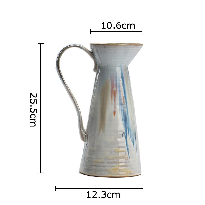 

Creative Handheld Ceramic Vase Painted Plant Pots Table Decoration Flowers Arrangement Floral Vases Room Aesthetic Decor