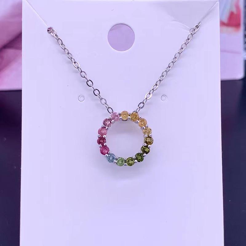 Tourmaline Pendant Necklace with S925 Silver - Fashionable Women s Jewelry S925 Silver