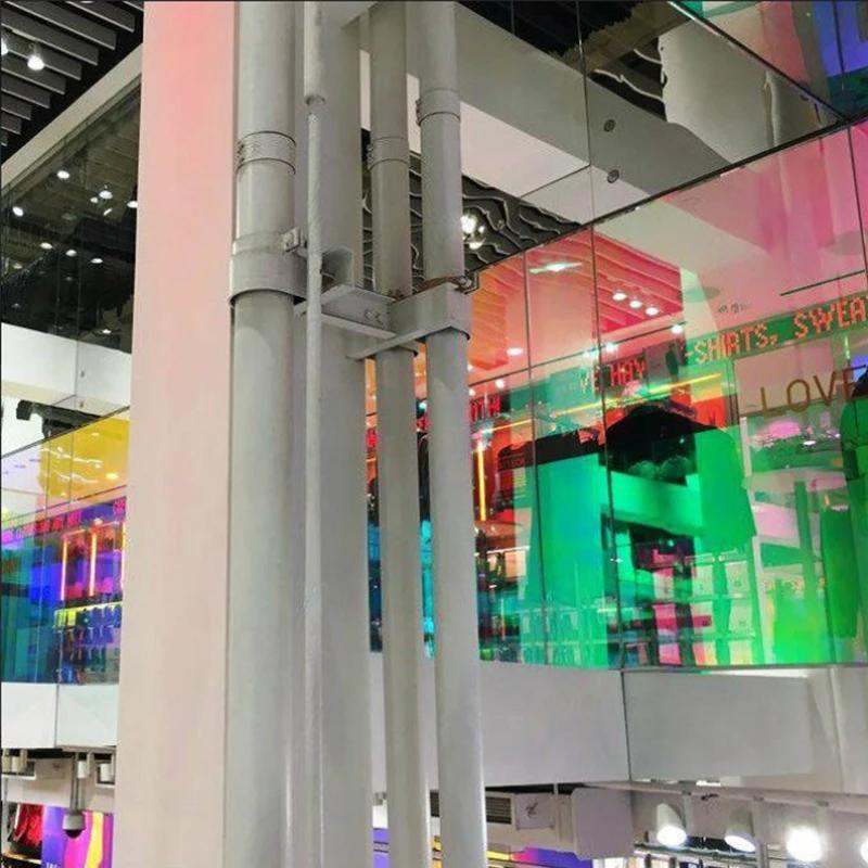 One Way Mirror Rainbow Window Film Pet Chameleon Stained Glass for Home Car Iridescent Decorative Window Tint Self Adhesive Film