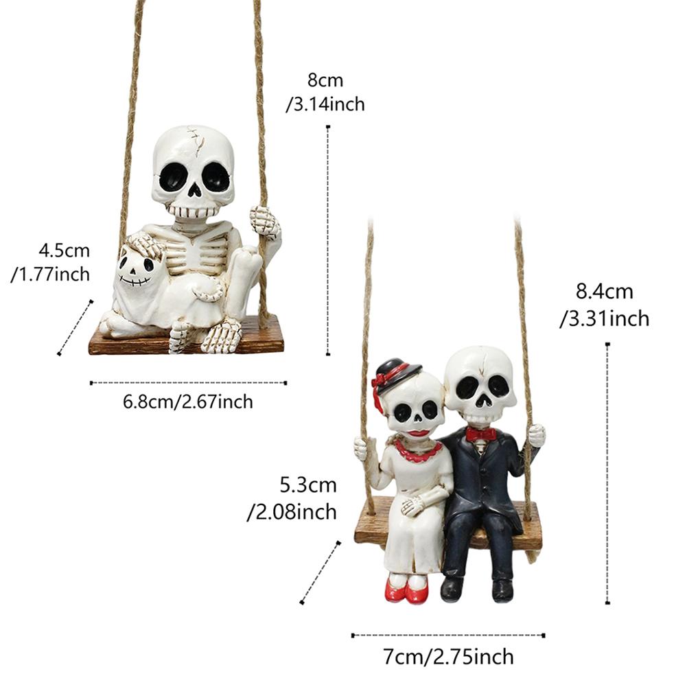 Swing Skull Resin Hanging Pendant Scary Hanging Decoration For Lawn Yard Decoration