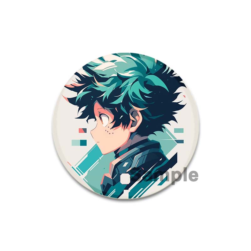 32/44/58mm Anime Figure Izuku Midoriya Round Brooch Clothing Lapel Pin Souvenir Soft Button Pins My Hero Academia Badge
