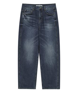 Modenaleudeo Plain Wide Denim Pants (Blue)