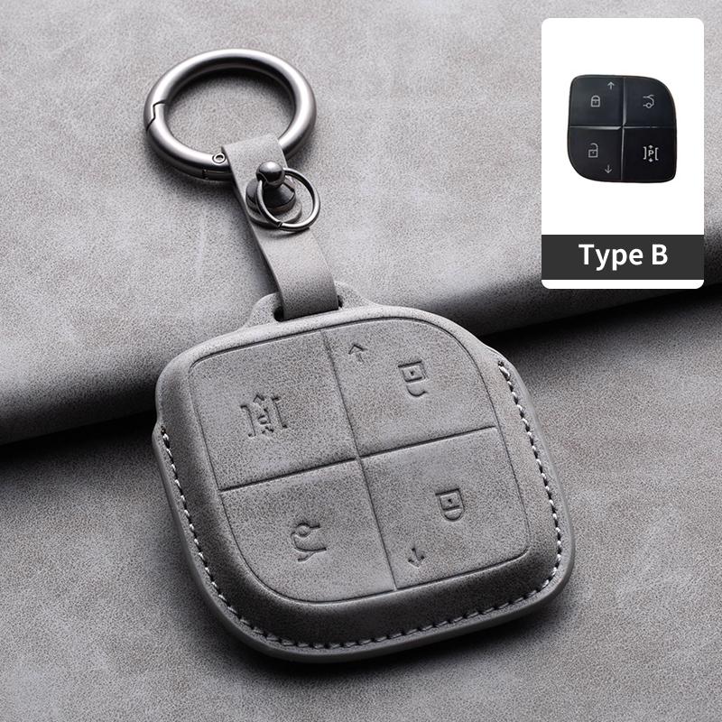 

Suitable For LYNK&CO 08 2022 2023 2024 Leather Car Smart Remote Key Cover Case Car Key Protection Shell Decoration Accessories