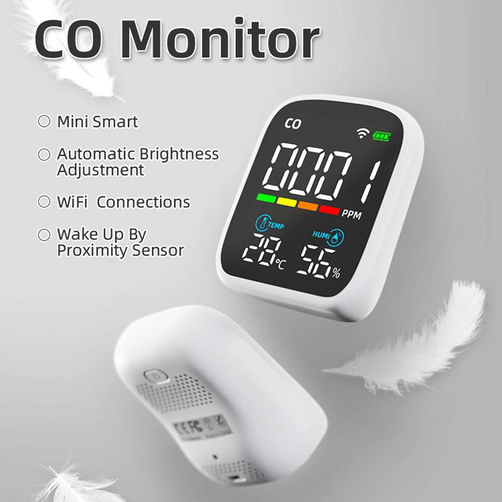Tuya WiFi Digital LED Display CO Detector Portable Carbon Monoxide Tester Multifunctional Temperature and Humidity Test