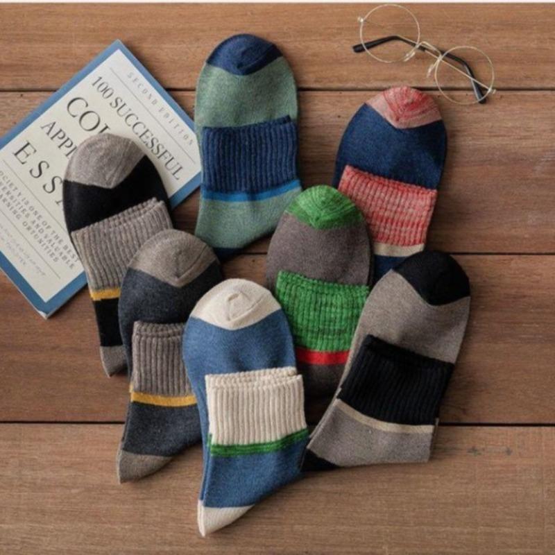 10 Pairs of Men's Spring and Autumn Matching Color Antibacterial and Deodorant Cotton Socks