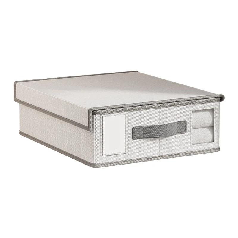 Foldable Storage Box for Bedding, 4-Piece Set Clothes Organizer Dustproof Fabric Wardrobe Storage Box with Handles Closet