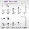 122Pcs White Zinc Inch Furniture Screw Nut Accessory Set Color Zinc Inner and Outer Teeth Nut Set