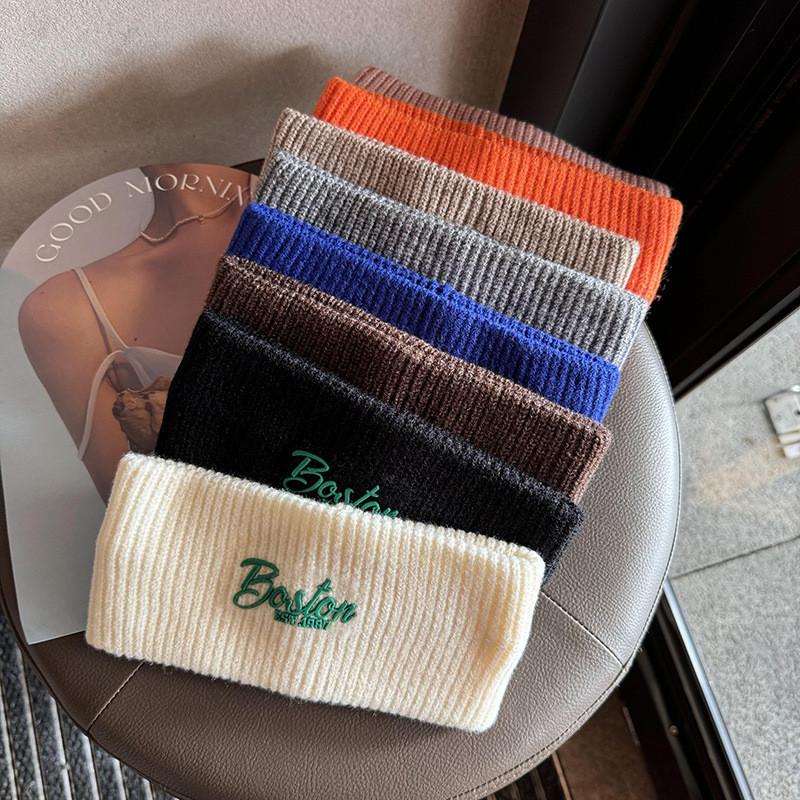 Korea Fashion Letter Headband For Women And Men With Knitted Material Fall Winter Accessory