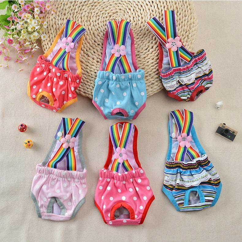 New Cute Dog Harness Diaper Adjustable Straps Female Dog Heat Pants Anti Harassment Safety Underwear Comfy Breathable DogClothes