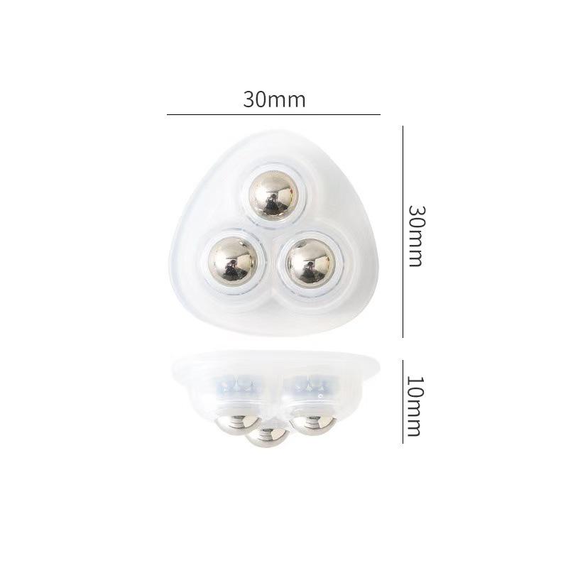 No-Punch Adhesive Triple Ball Casters - Silent, Wear-Resistant Rollers for Box Bases (Home/Office Use)