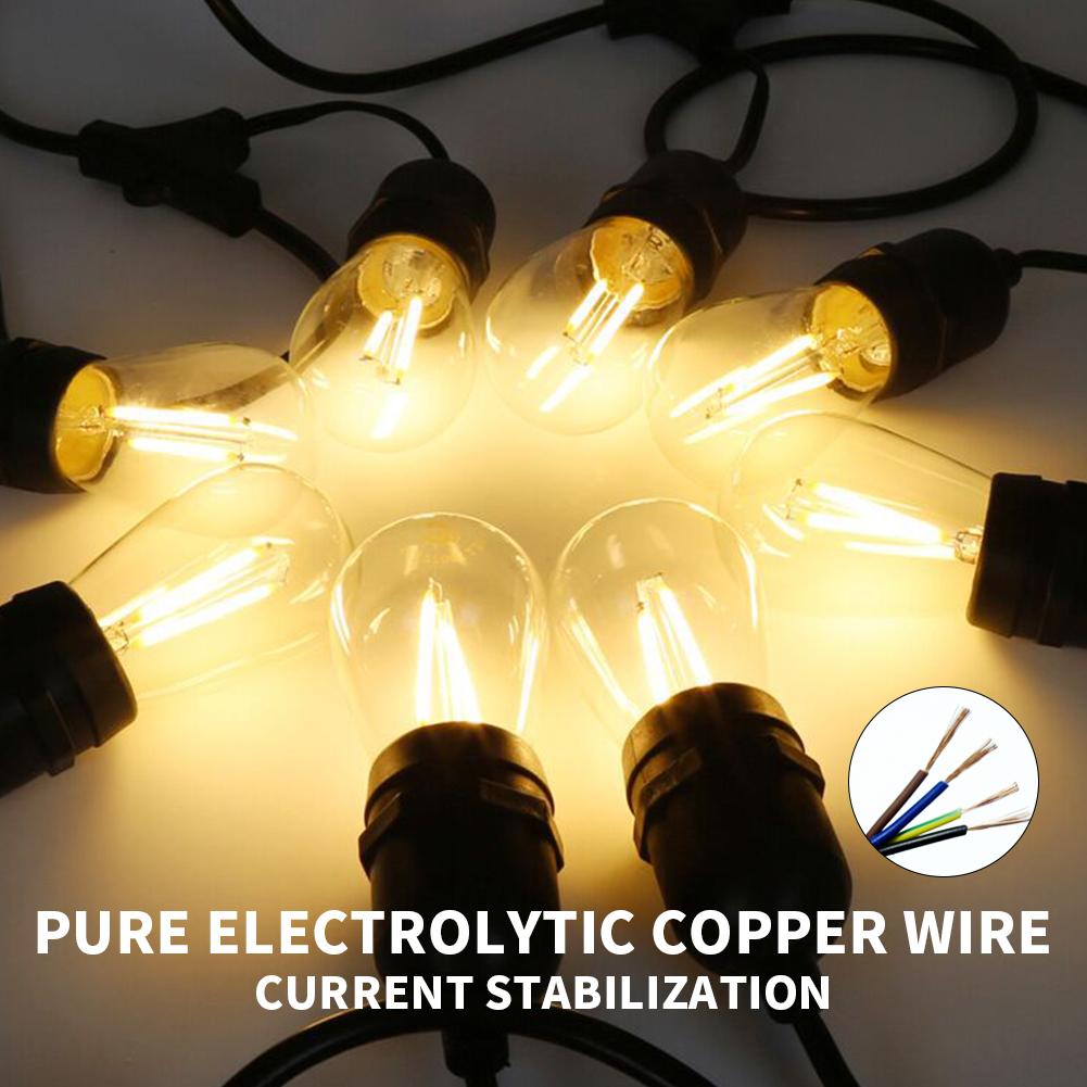 10 великих ліхтарів, які підключаються комерційного класу, водонепроникні зовнішні світлодіодні гірлянди, прикраса для святкового весілля в саду