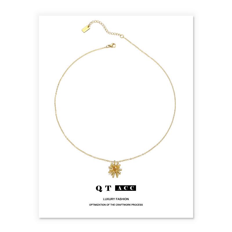 

Ожерелье с позолотой 18 карат с изумрудным цирконом и подвеской в виде цветка - Европейский и американский стиль моды для женщин