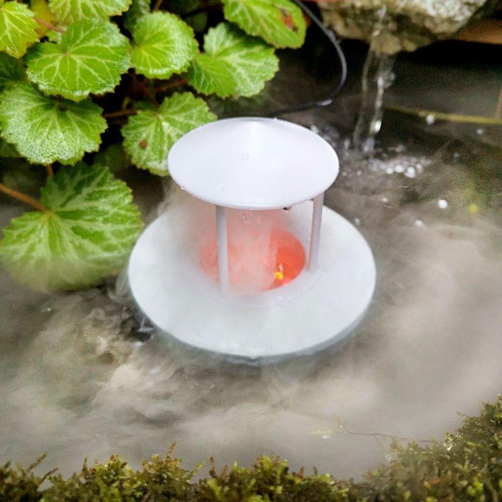 White Floating Mist Dispenser Mini Fogger Water Fountain LED Light Humidifier  Fish Tank