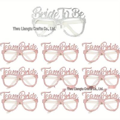 10 Sparkling Bride Glasses - 'Bride To Be' & 'Team Bride'