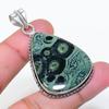 Natural Kambaba Jasper Gemstone 925 Sterling Silver Jewelry Pendant 2.01" AP-14896