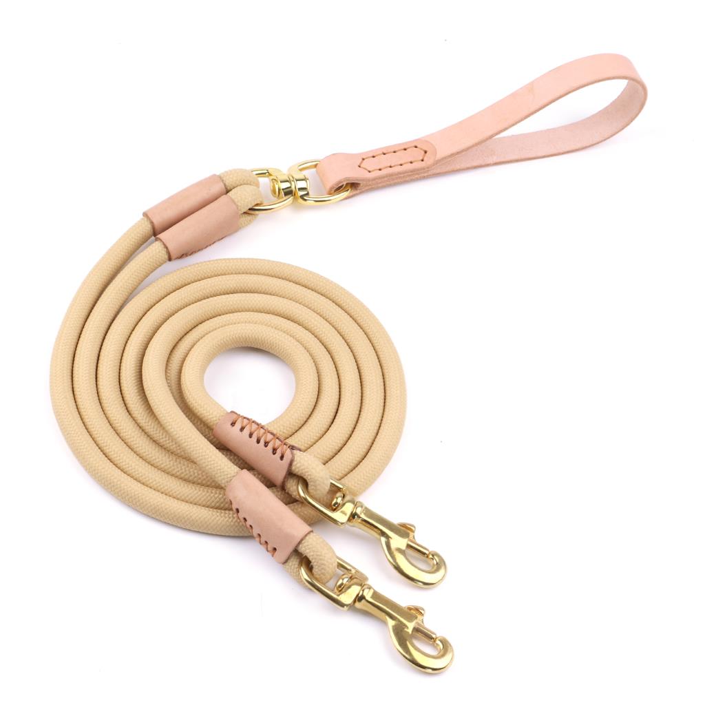 Шкіряний Повідець для Собаки Подвійний З'єднувач 1 Спосіб 2 Способи Повідці для Собак Міцні Повідці для Вигулу Домашніх Тварин Мотузка Для Собак Пітбуль Французький Бульдог Мопс