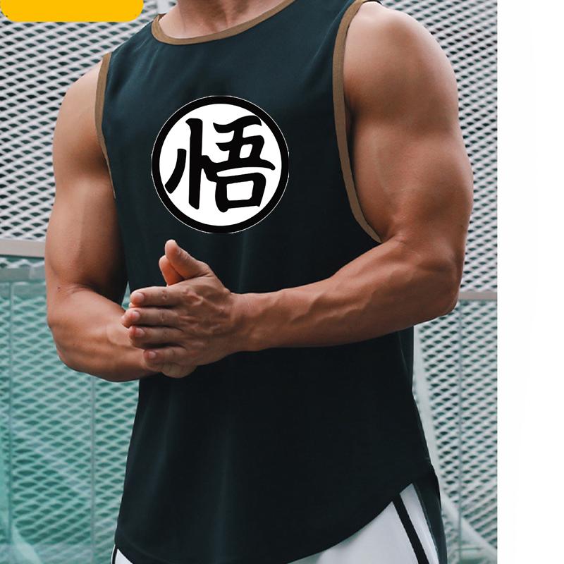 Japońskie Anime Żółwiowy Nadruk Męska Odzież Gimnastyczna Kamizelka Fitness Szybkoschnący Tank Top Kulturystyczny Bez Rękawów