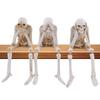 Skull Statues See Speak Hear No Evil Skeleton Figurines Resin Collectibles Statues for Halloween Home Bookshelf Table Ledge Edge