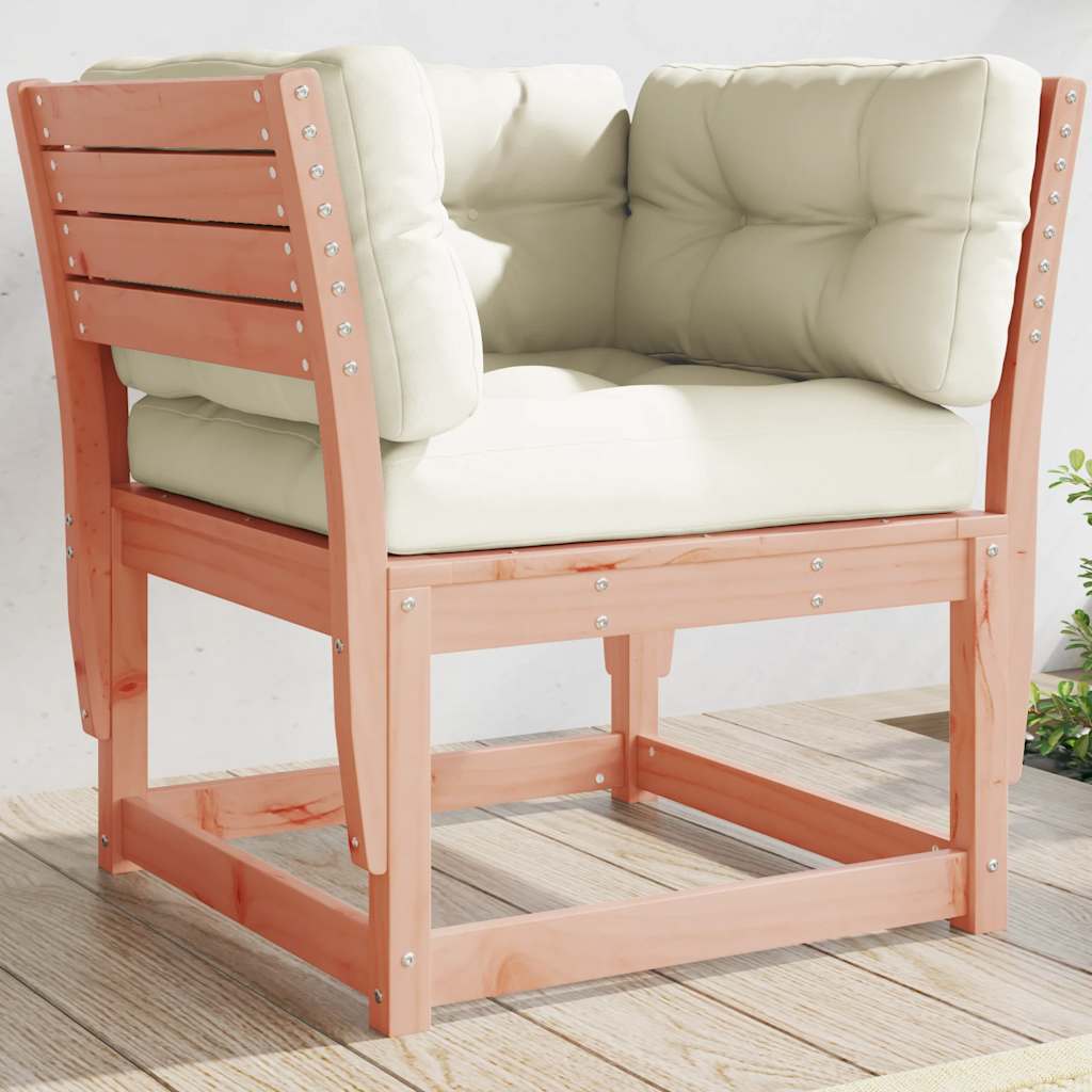 Garden Sofa with Armrests and Cushions Solid Douglas Fir Wood