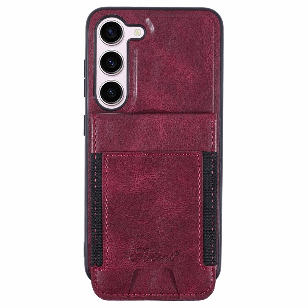 SUTENI H17 For Samsung Galaxy S23 Magnetic Case Card Holder Kickstand Phone Cover