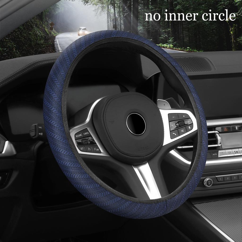 Car Steering Wheel Cover No Inner Ring Breathable Car Steering Wheel Cover Mesh Cloth All-Season Comfortable Auto Accessory