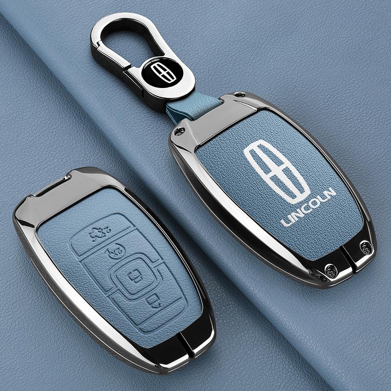 Car Key Cover Case Bag For Lincoln Continental MKC MKZ MKX Navigator Z Nautilus Aviator Corsair 2017 2018 2019 2022 Keychain m1