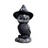 Halloween Magic Kitten Resin Ornaments: Animal Sculptures for Tabletop Decorations