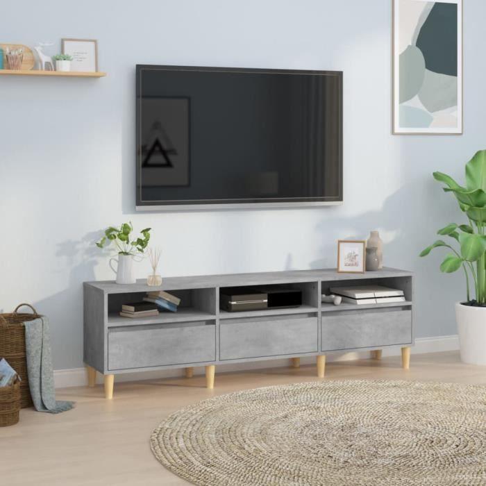 VidaXL Meuble TV gris béton 150x30x44,5 cm bois d'ingénierie 831913