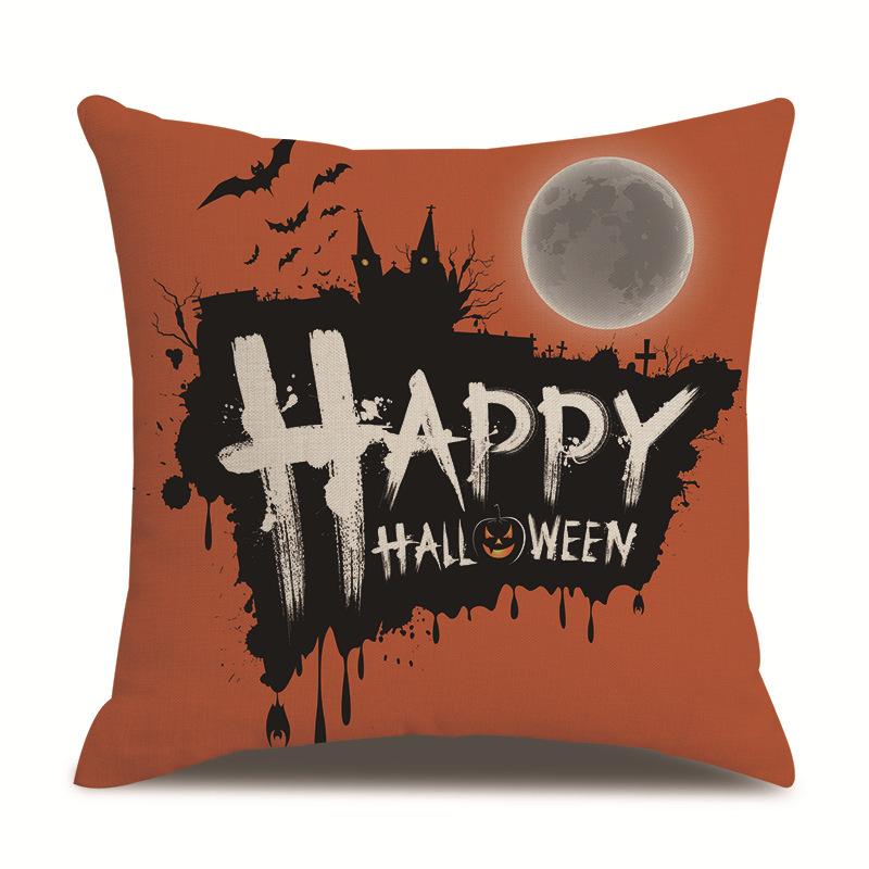Halloween Linen Pillow Cover Printed Pillow Cover