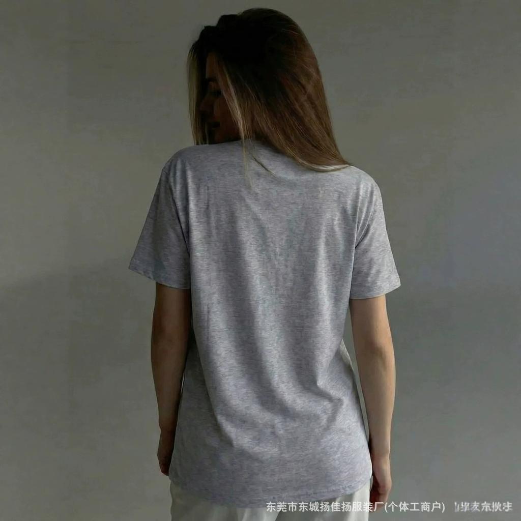 American street style versatile and stylish oversized short-sleeve top with letter print, 100% pure cotton
