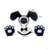 Dog Ears Headband And Long Tail Animal Bow Tie Nose Gifts Costume Accessories Set