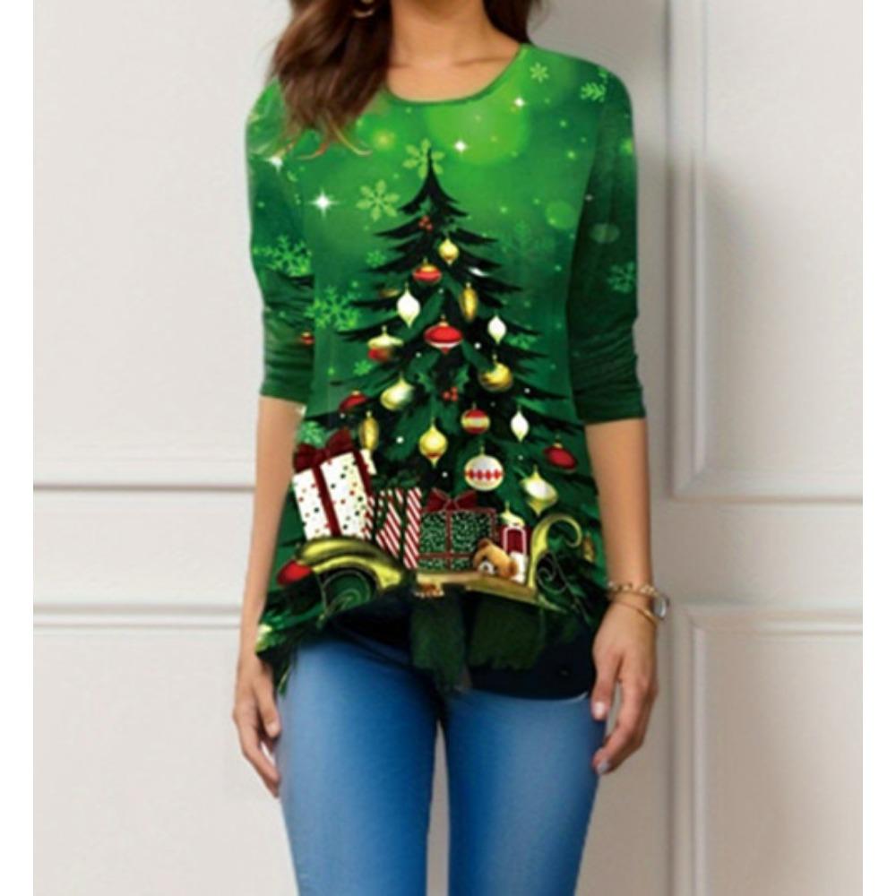 BITCED Women's Fashion Casual Autumn Winter Long Sleeve O-Neck Blouses & Shirts