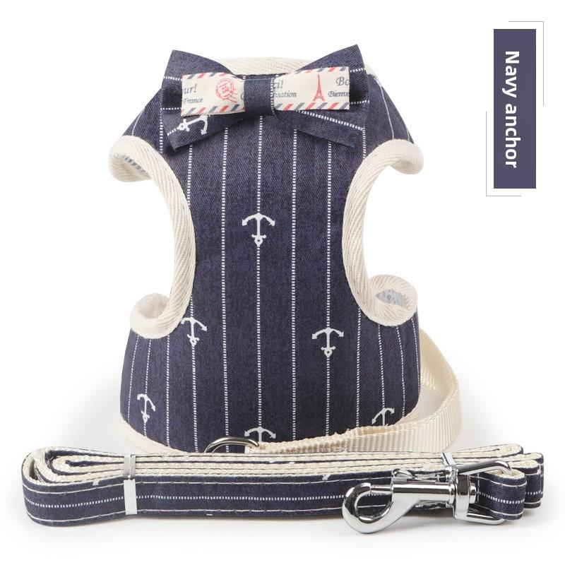 New Pet Leash for Small Dogs, Bow-shaped Dog Chest and Back Jacket
