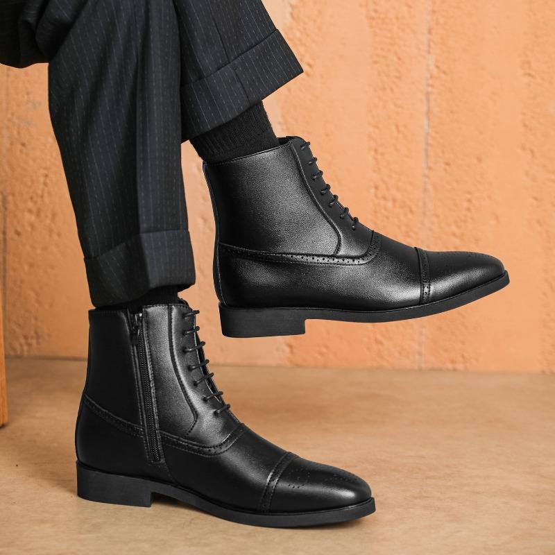 Luksusowe męskie buty Retro Oksfordy Skórzane buty dla mężczyzn Biznesowe botki Wysokiej jakości męskie buty Chelsea Buty Brogue Rozmiar 39-47