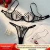 Ultra-Dünnes Transparentes Besticktes Dessous-Set - Sexy, Verlockendes und Flirtendes Design